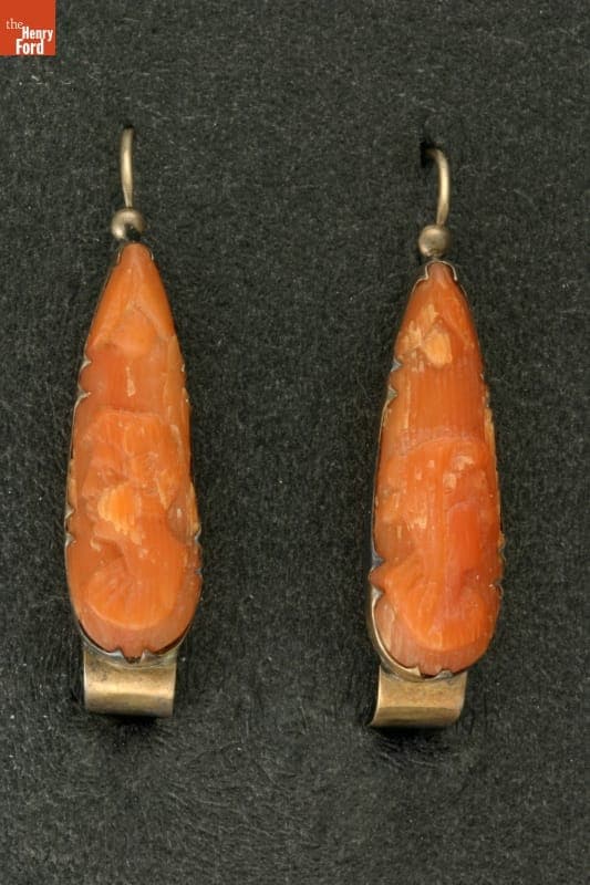 Coral Earrings, 1900-1920