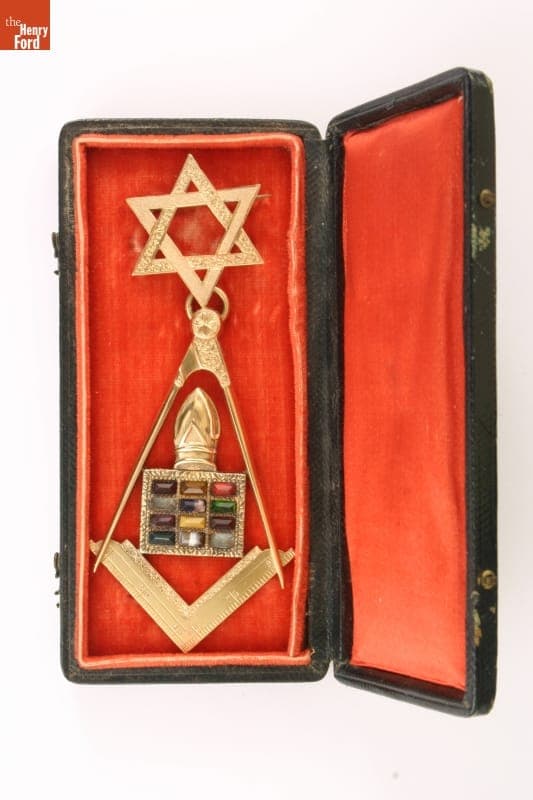 Masonic Pin with Case, 1865
