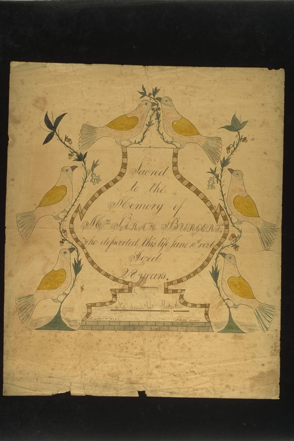 Memorial Painting for Sarah Burgat, 1826