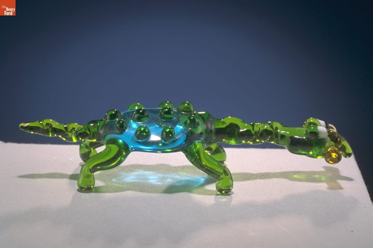 Miniature Glass Figure, Turtle with Corkscrew, 1955-1985