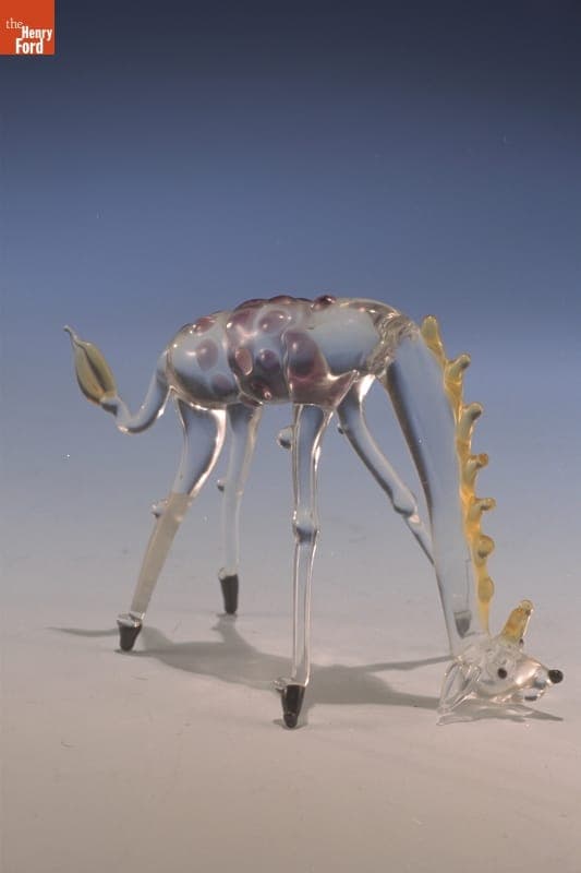 Miniature Glass Figure, Giraffe, 1955-1985