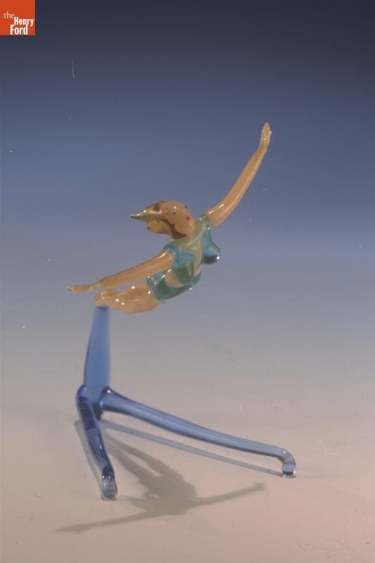 Miniature Glass Figure, "Diving Girl," 1955-1985