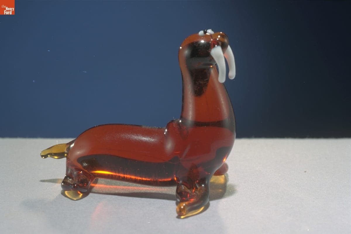 Miniature Glass Figure, Walrus, 1955-1985