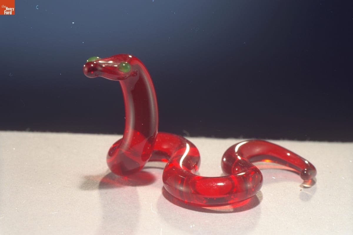 Miniature Glass Figure, Snake, 1955-1985