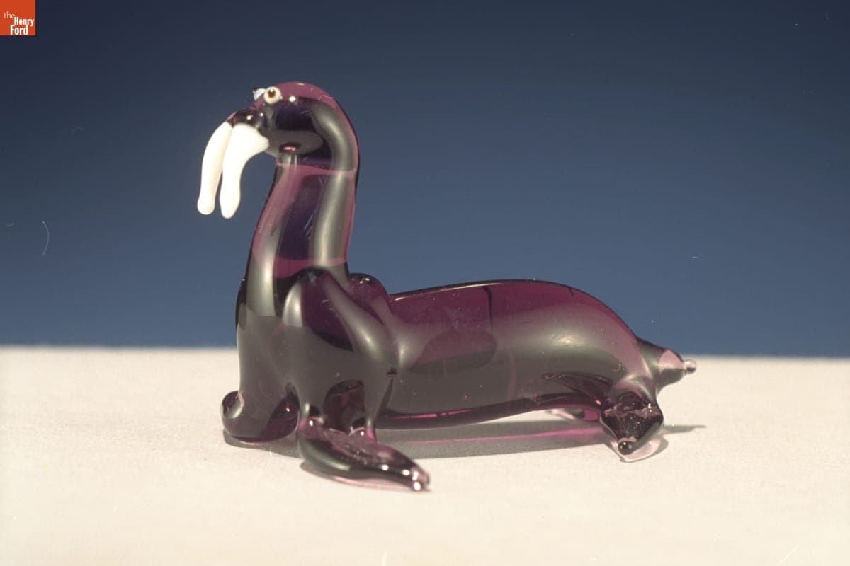Miniature Glass Figure, Walrus, 1955-1985