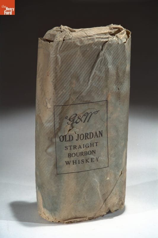 Bottle of Bootleg "Old Jordan" Straight Bourbon Whiskey, 1925-1932