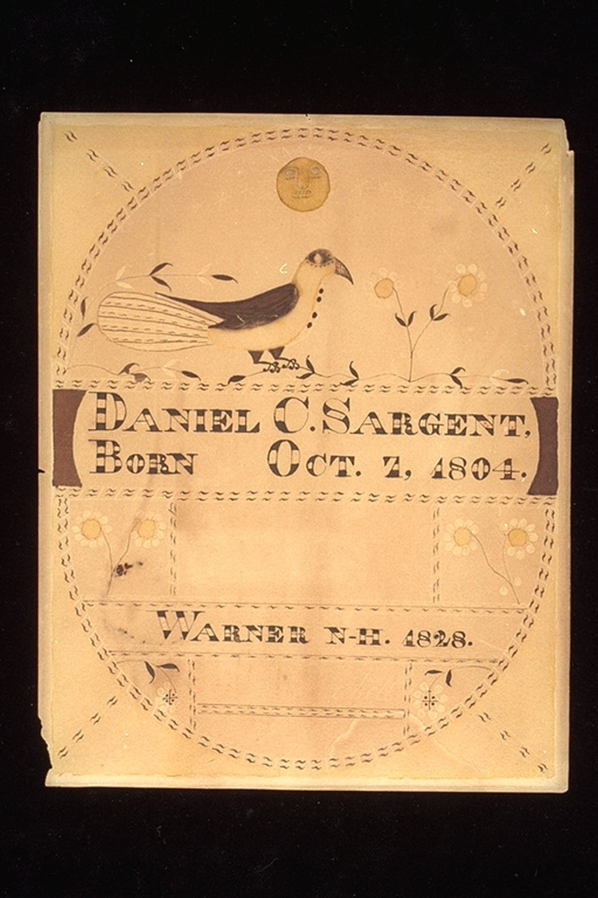 Birth Certificate for Daniel Sargent, 1828