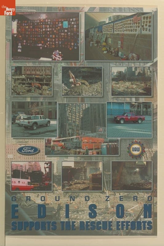 Poster, "Ground Zero-- Edison Supports the Rescue Efforts," Ford Motor Company, 2001