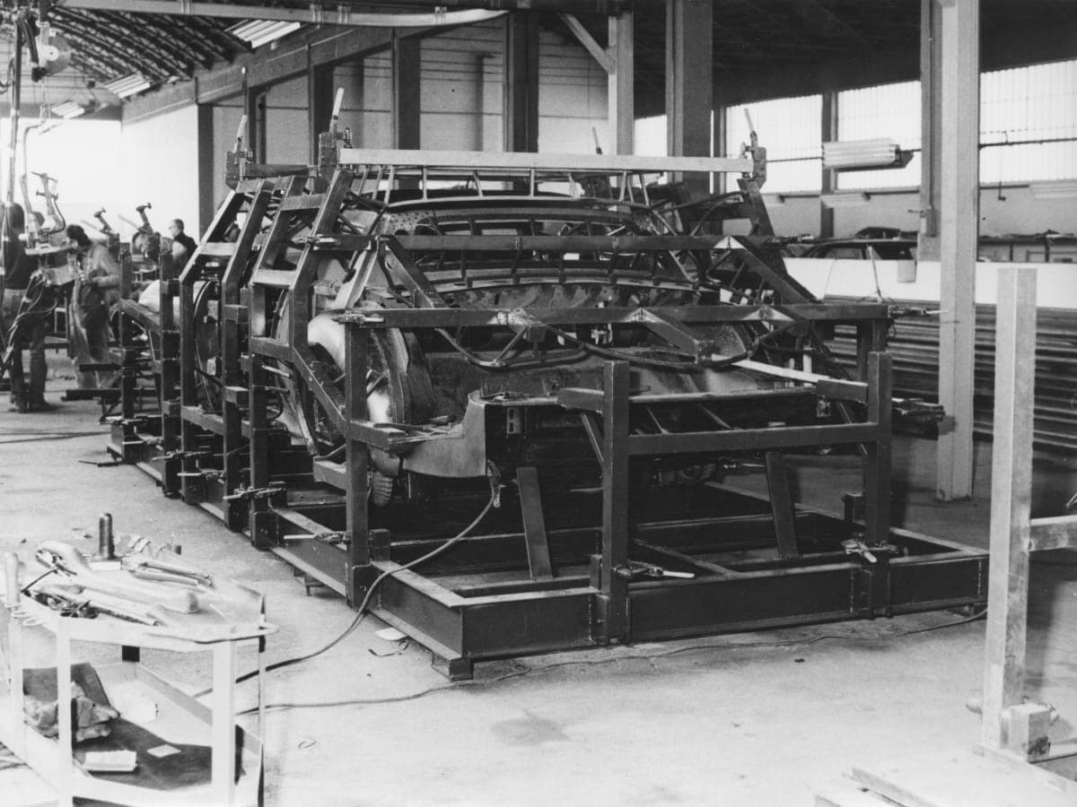 Stutz Blackhawk Prototype in Body Buck, Carrozzeria Ghia Factory, Italy, 1968-1969