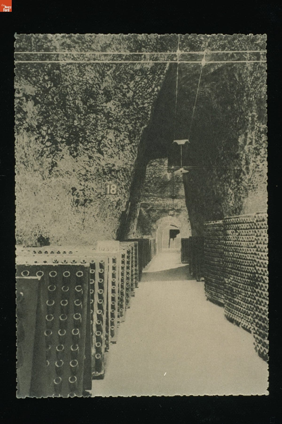 Wine Storage in the Gallo-Roman Chalk Pit at Champagne Pommery & Greno near Rheims, France, circa 1925