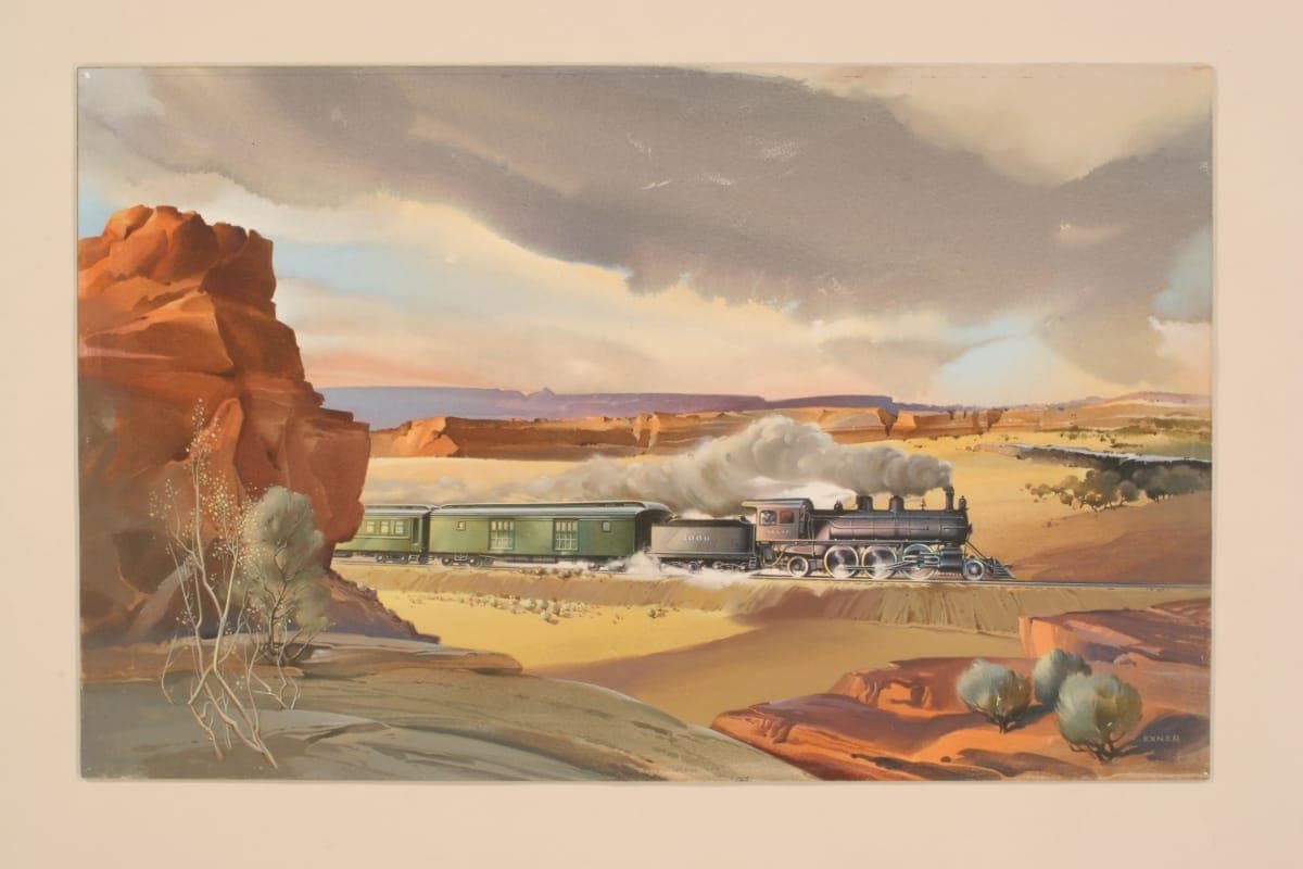 Winslow to Gallup, Painted by Virgil M. Exner circa 1971