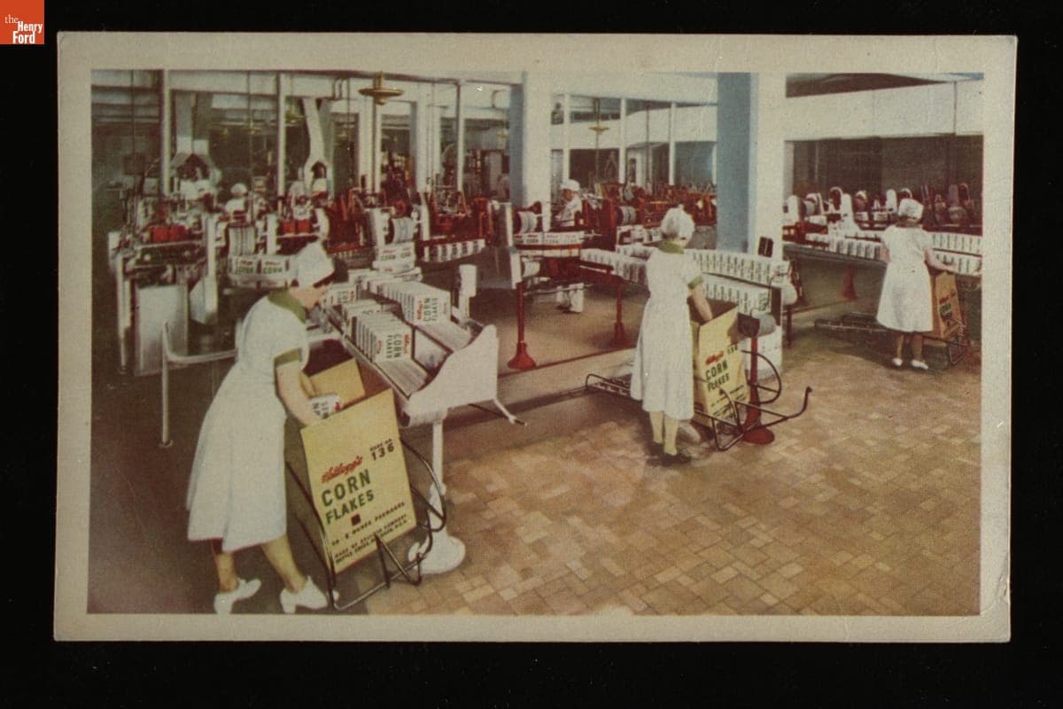 Packing Room at the Kelloggs Plant in Battle Creek, Michigan, circa 1935