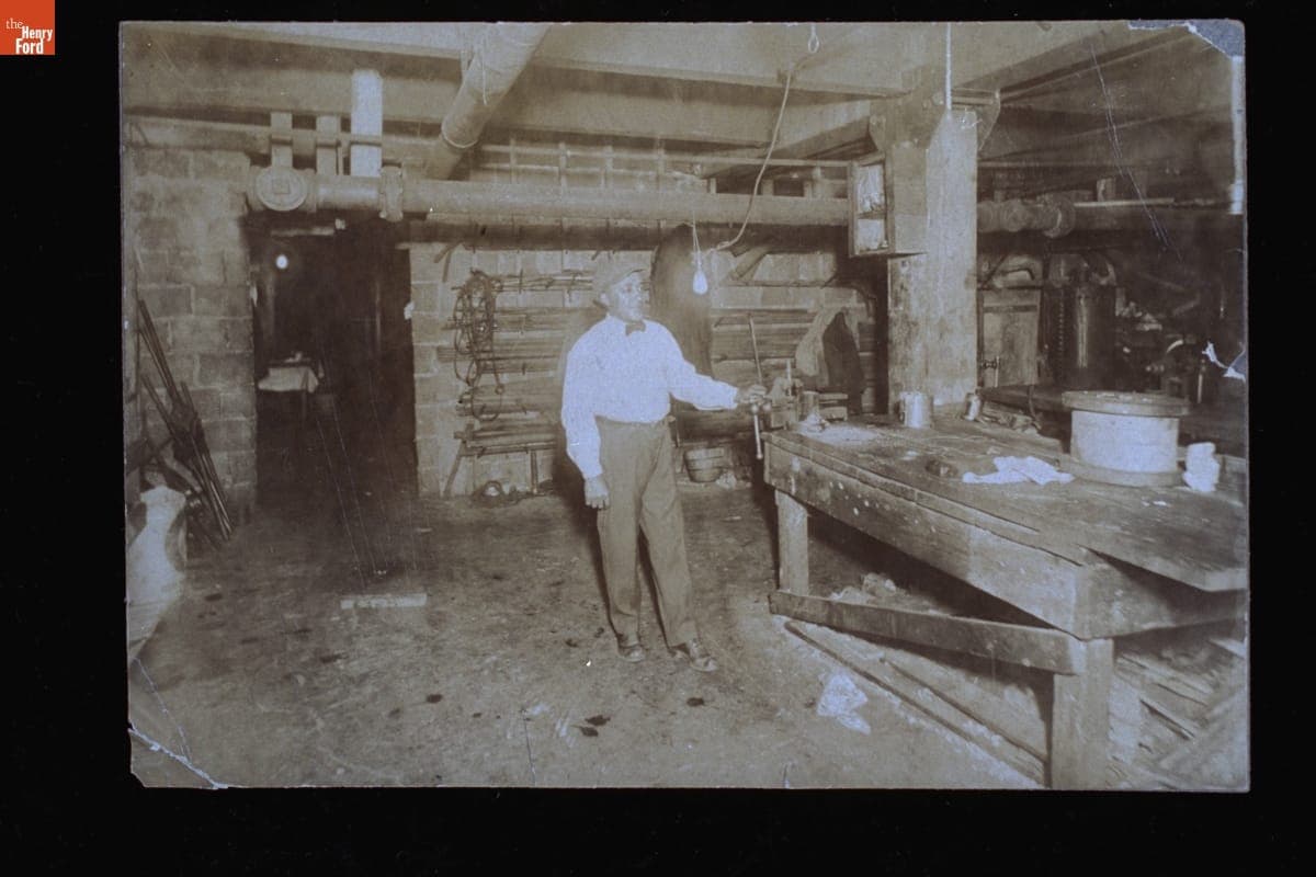 Man Standing in a Workshop, circa 1925