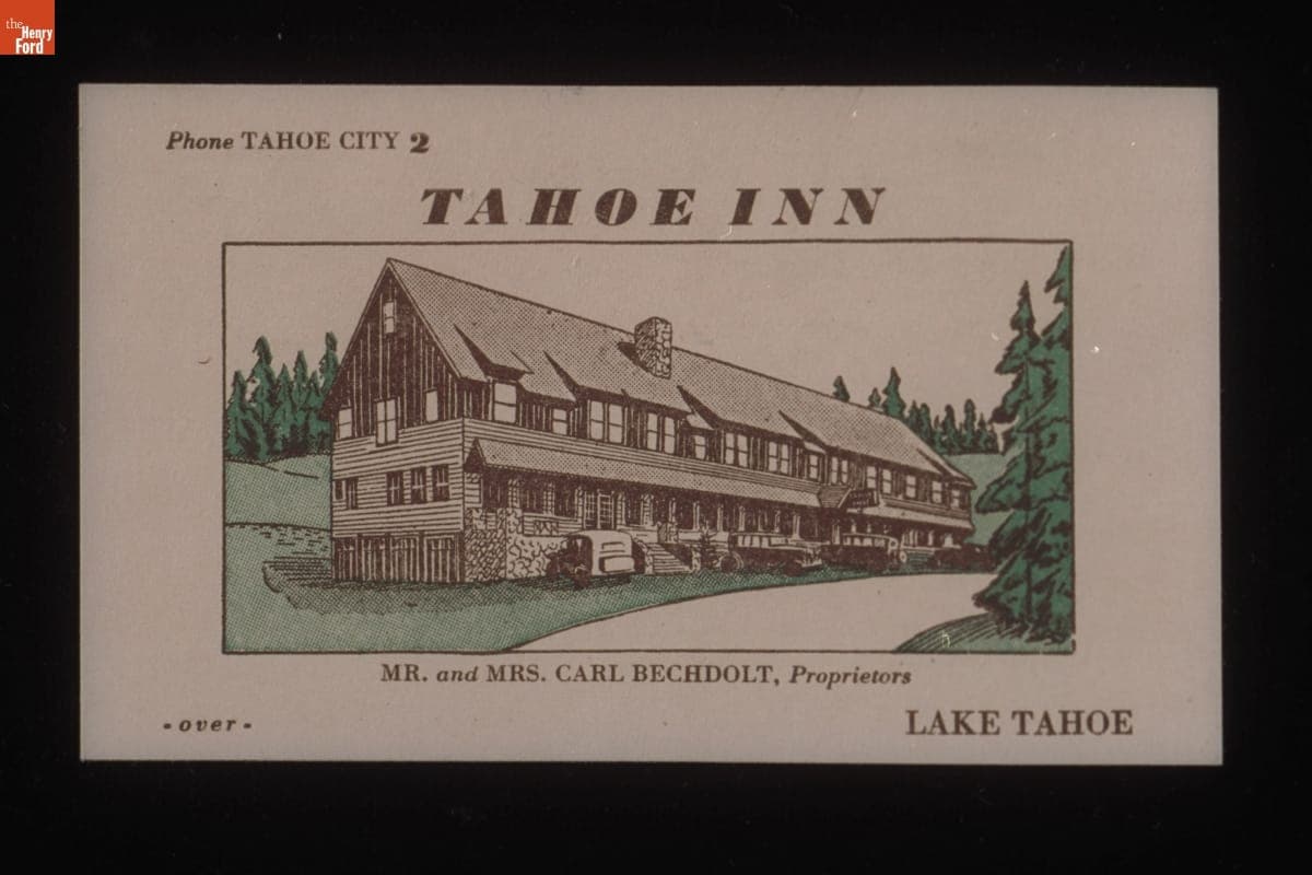Trade Card for the Tahoe Inn, circa 1945