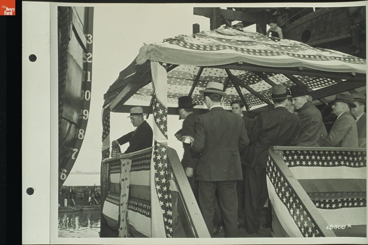Launching the Green Island Freighter at the Great Lakes Engineering Works, Ecorse, Michigan, May 1937