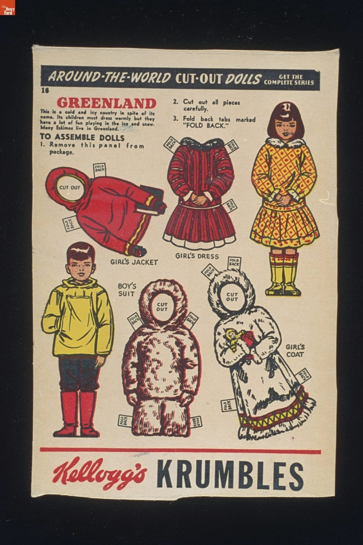 Kellogg's Krumbles Around-the-World Cut-Out Dolls, Greenland, 1946-1949