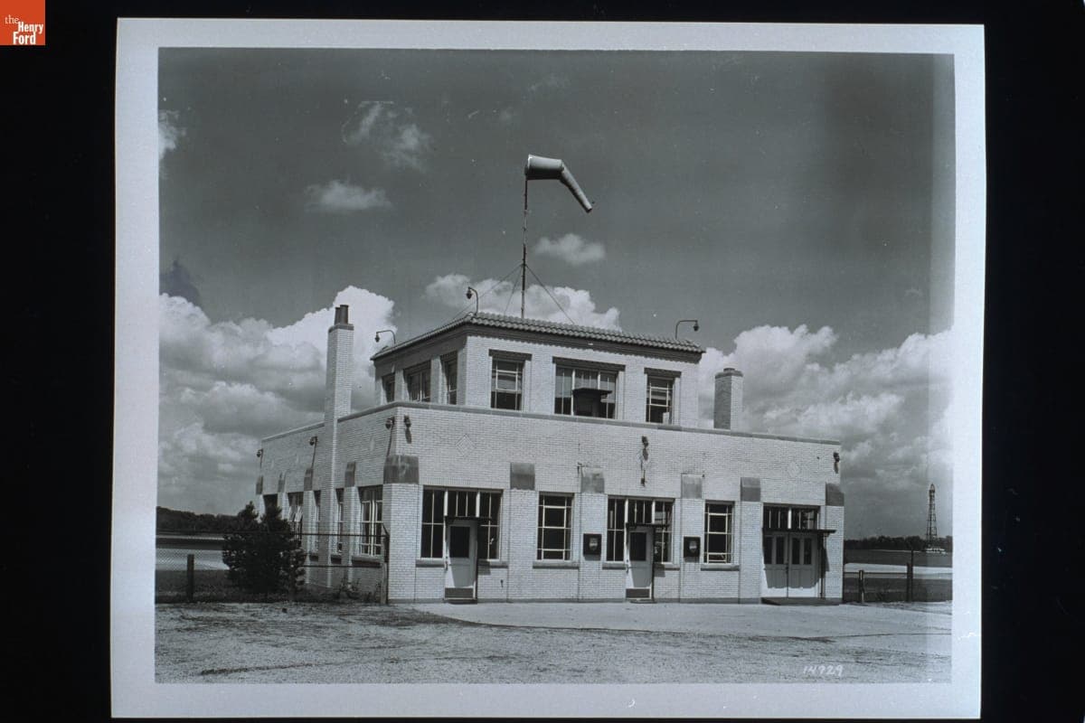 Ford Airport Passenger Terminal, National Farm Youth Foundation Signs by Door, June 1940