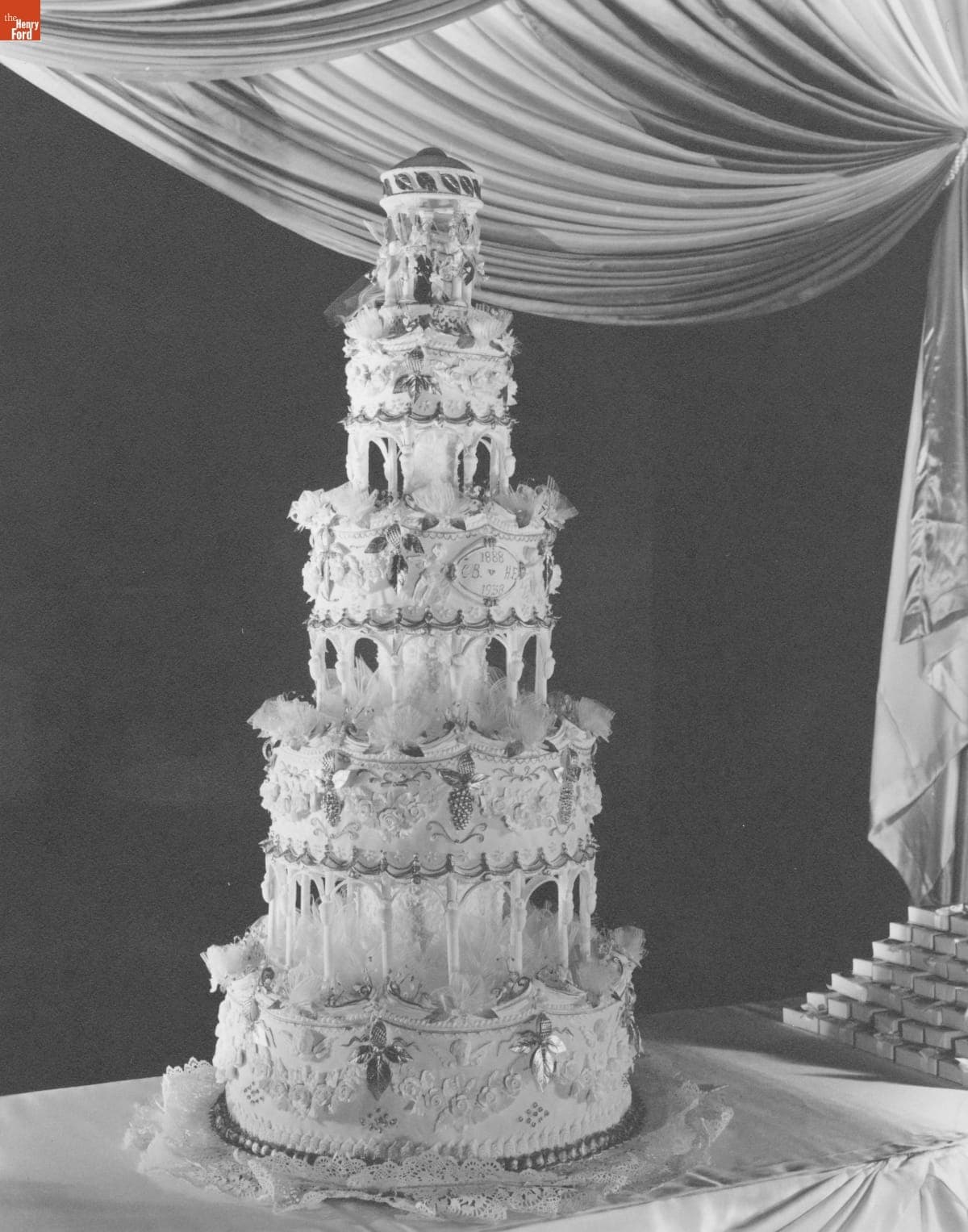 Cake for Henry and Clara Ford's 50th Wedding Anniversary Celebration at Edsel & Eleanor Ford House, April 1938