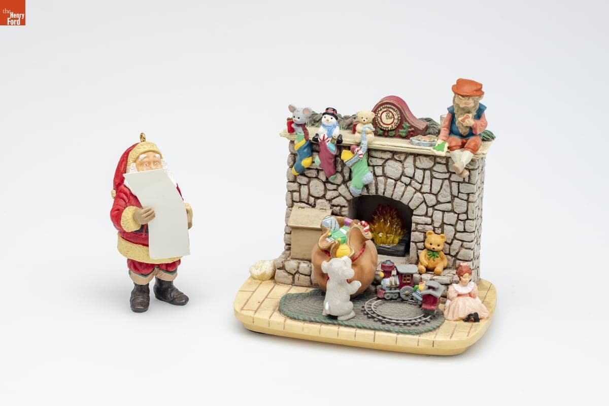 Hallmark "Keepsake Signature Collection: Santa's Favorite Stop" Christmas Ornament with Display Base, 1993