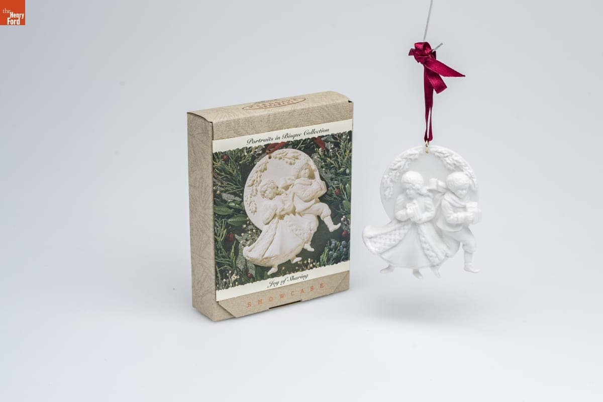Hallmark "Portraits in Bisque Collection: Joy of Sharing" Christmas Ornament, 1993