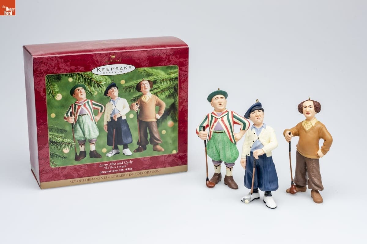 Hallmark "The Three Stooges: Larry, Moe, and Curly" Christmas Ornaments, 2000
