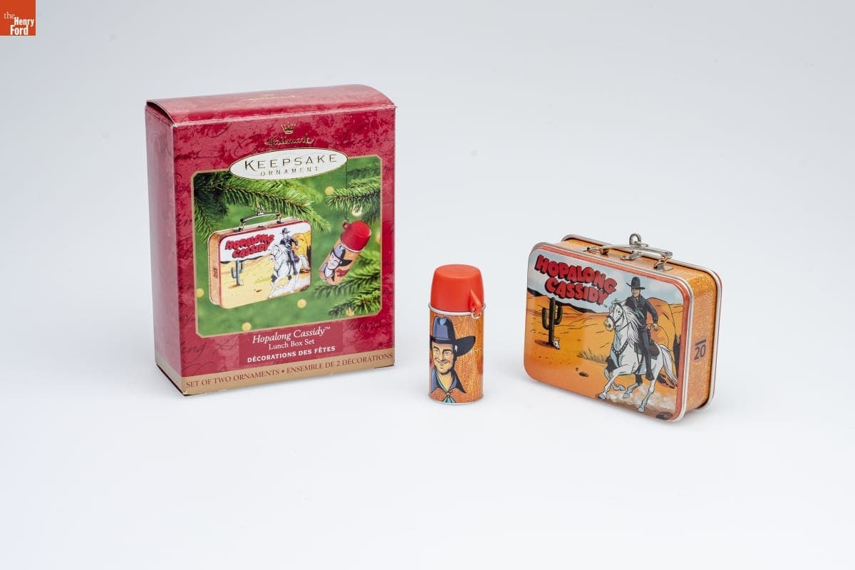 Hallmark "Hopalong Cassidy Lunch Box Set" Christmas Ornaments, 2000