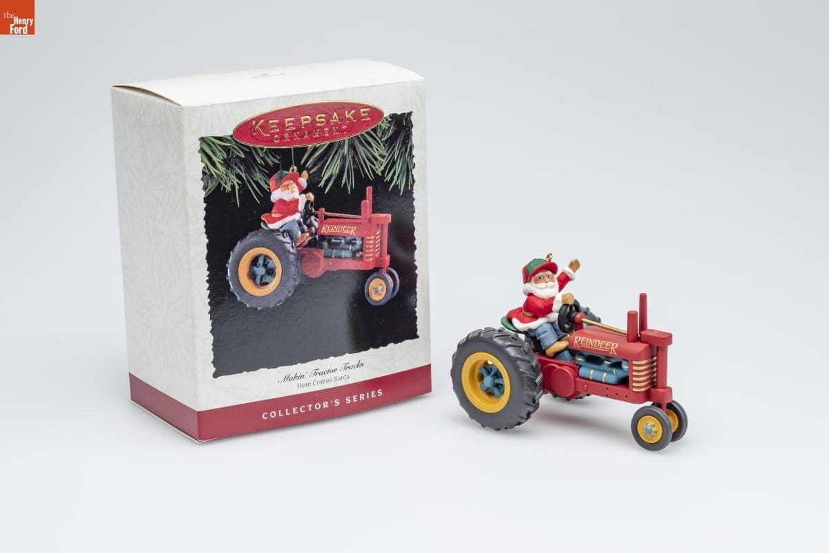 Hallmark "Here Comes Santa Series: Makin' Tractor Tracks" Christmas Ornament, 1994