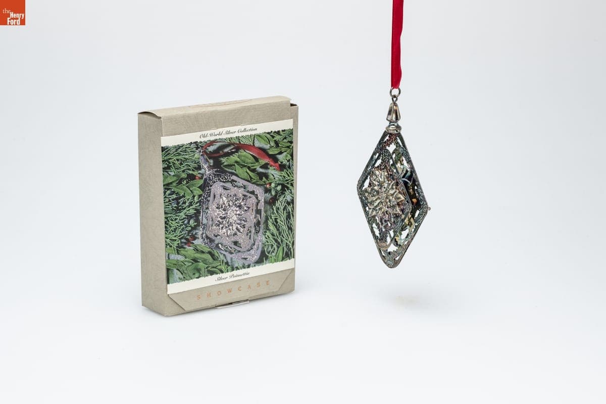 Hallmark "Old-World Silver Collection: Silver Poinsettia" Christmas Ornament, 1994