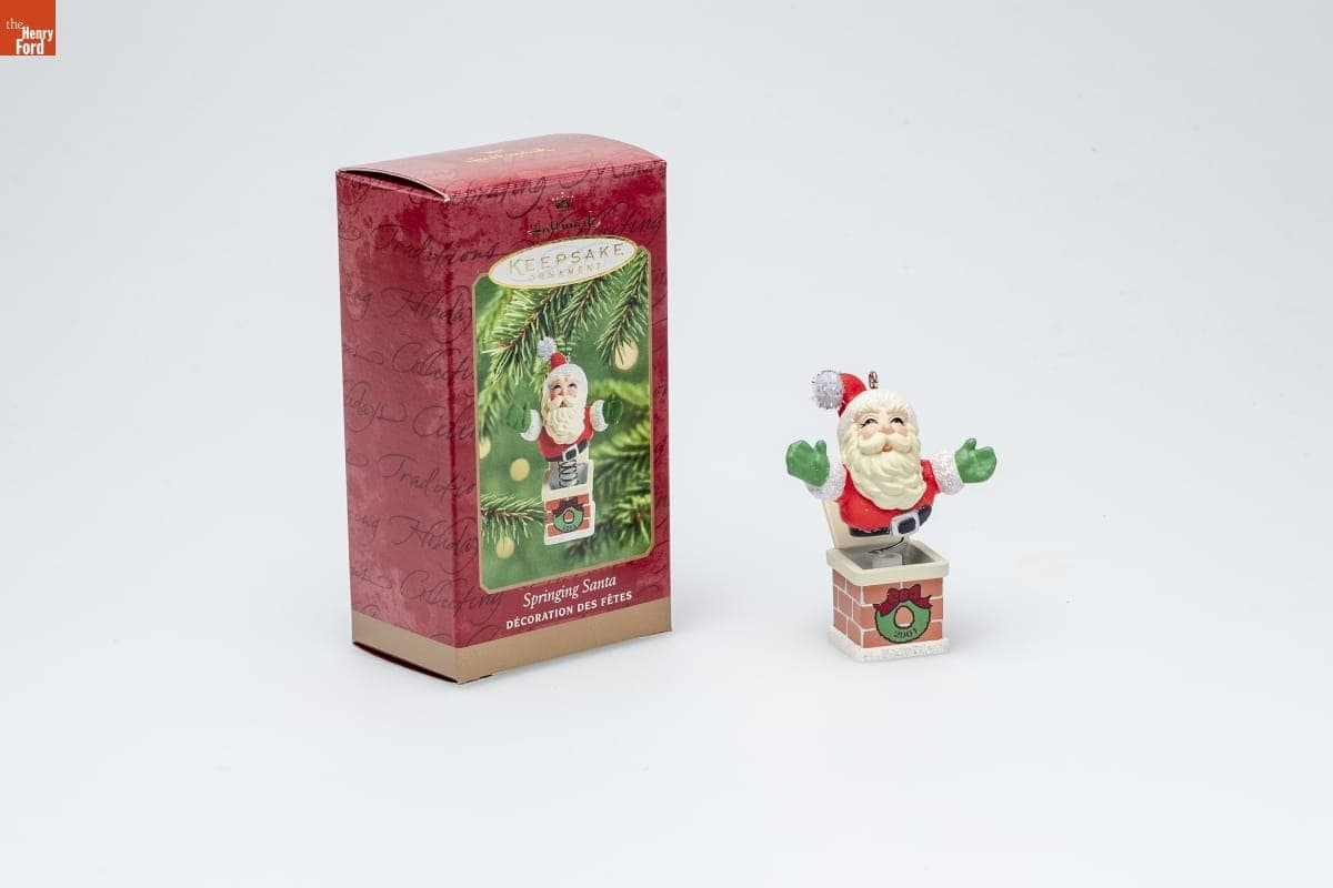 Hallmark "Springing Santa" Christmas Ornament, 2001
