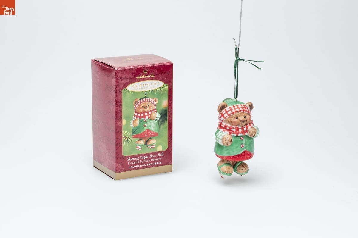 Hallmark "Skating Sugar Bear Bell" Christmas Ornament, 2001