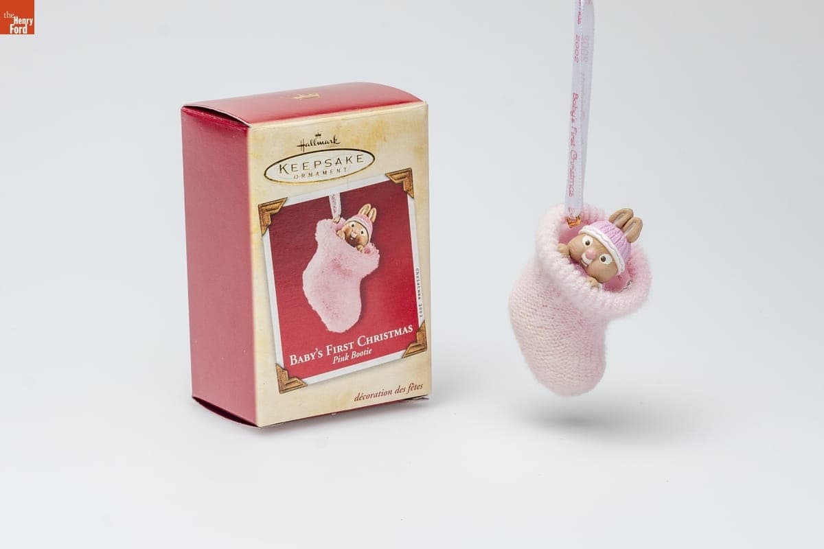Hallmark "Baby's First Christmas: Pink Bootie" Christmas Ornament, 2002