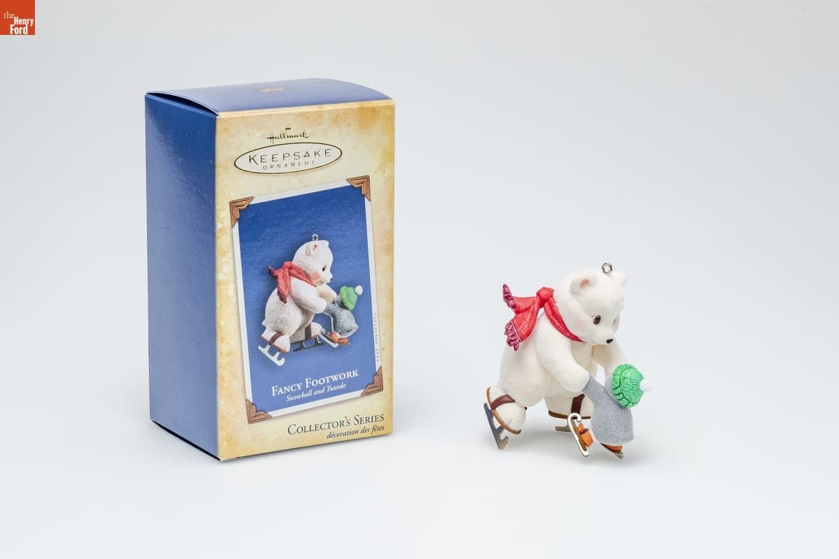 Hallmark "Snowball and Tuxedo Series: Fancy Footwork" Christmas Ornament, 2004