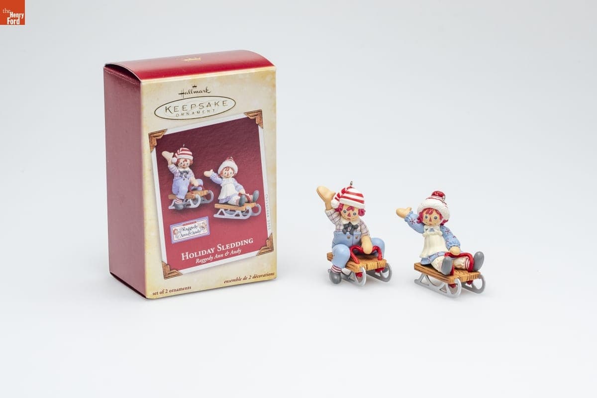 Hallmark "Raggedy Ann and Andy: Holiday Sledding" Christmas Ornament, 2005