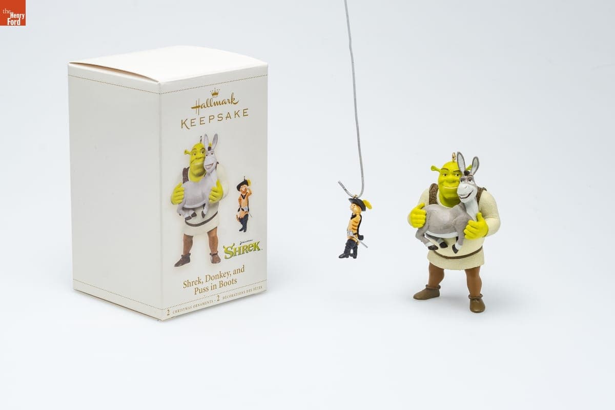 Hallmark "DreamWorks Shrek 2: Shrek, Donkey and Puss in Boots" Christmas Ornaments, 2006