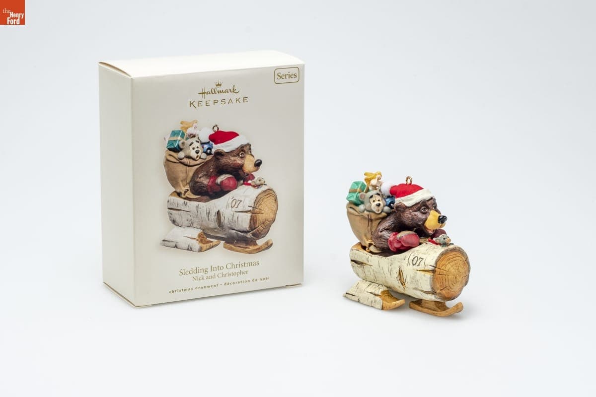 Hallmark "Nick and Christopher Series: Sledding into Christmas" Christmas Ornament, 2007