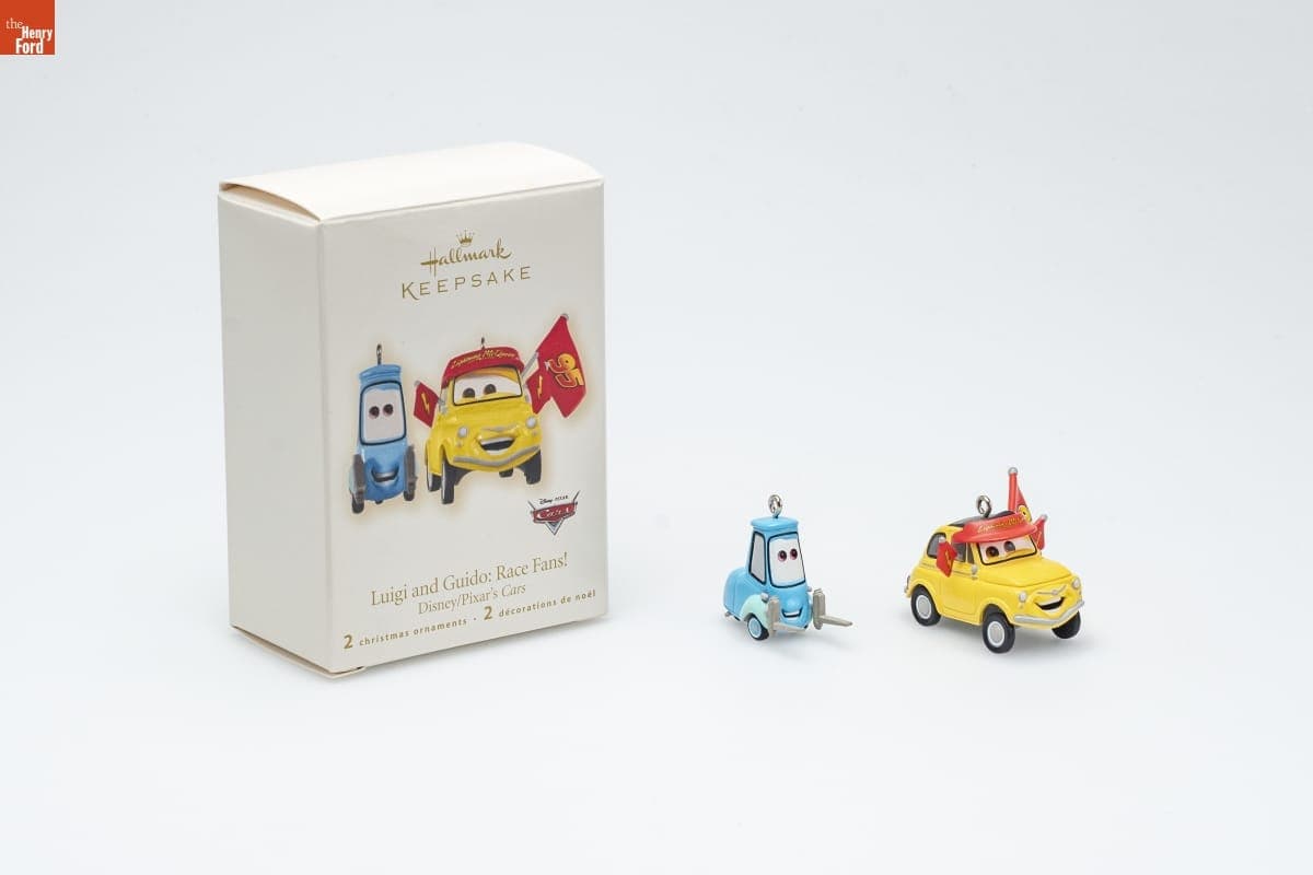 Hallmark "Disney/Pixar's Cars: Luigi and Guido Race Fans!" Christmas Ornaments, 2008