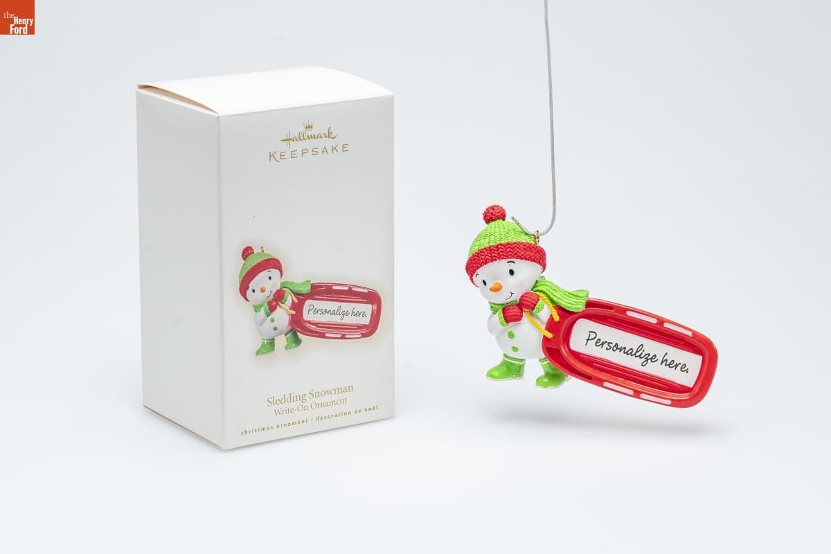 Hallmark "Sledding Snowman" Christmas Ornament, 2009