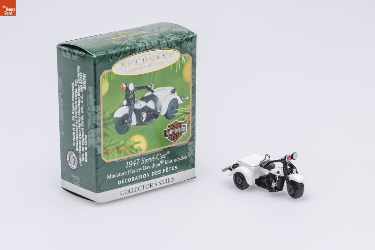 Hallmark "Miniature Harley-Davidson Motorcycles Series: 1947 Servi-Car" Miniature Christmas Ornament, 2001