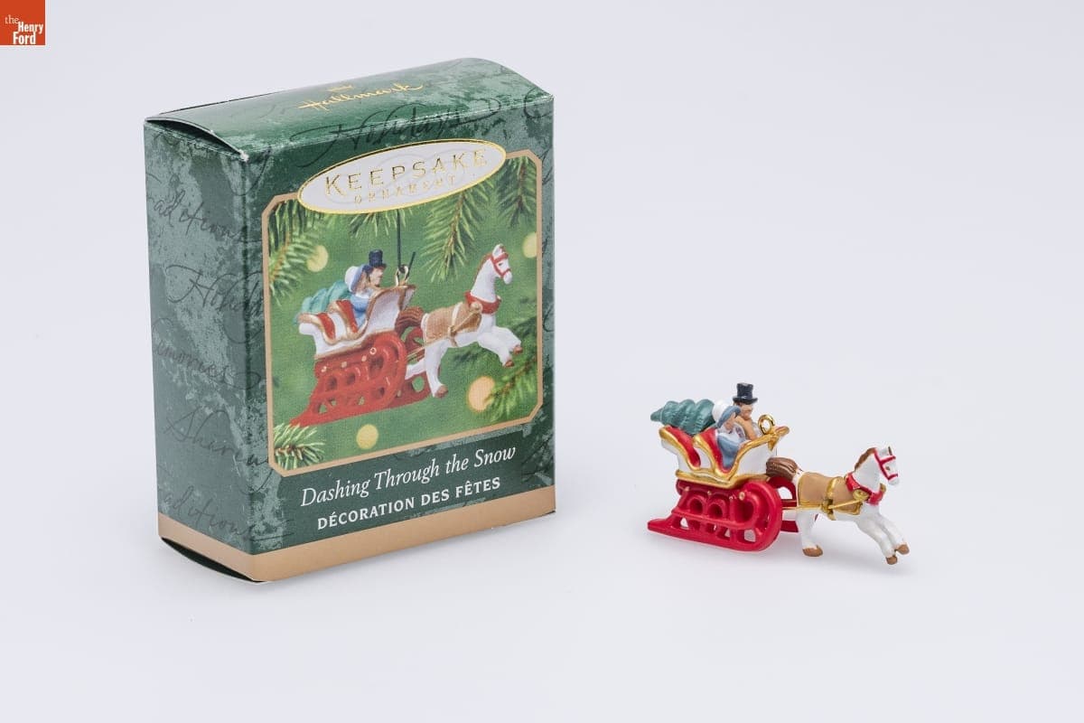 Hallmark "Dashing Through the Snow" Miniature Christmas Ornament, 2001