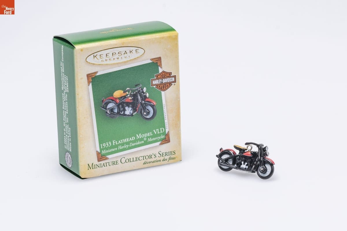 Hallmark "Miniature Harley-Davidson Motorcycles Series: 1933 Flathead Model VLD" Miniature Christmas Ornament, 2004