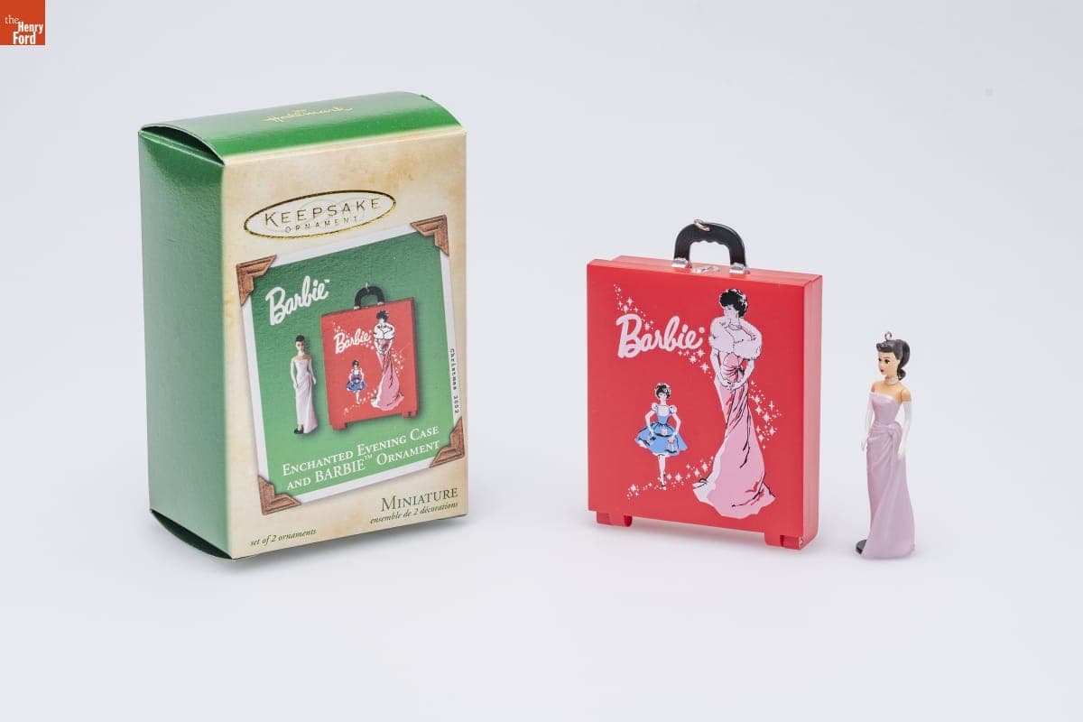 Hallmark "Enchanted Evening Case and Barbie Ornament" Miniature Christmas Ornaments, 2002