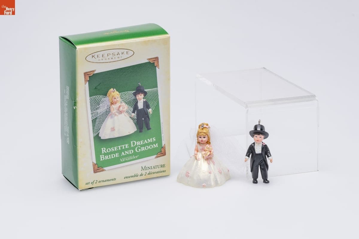Hallmark "Madame Alexander: Rosette Dreams - Bride and Groom" Miniature Christmas Ornaments, 2005