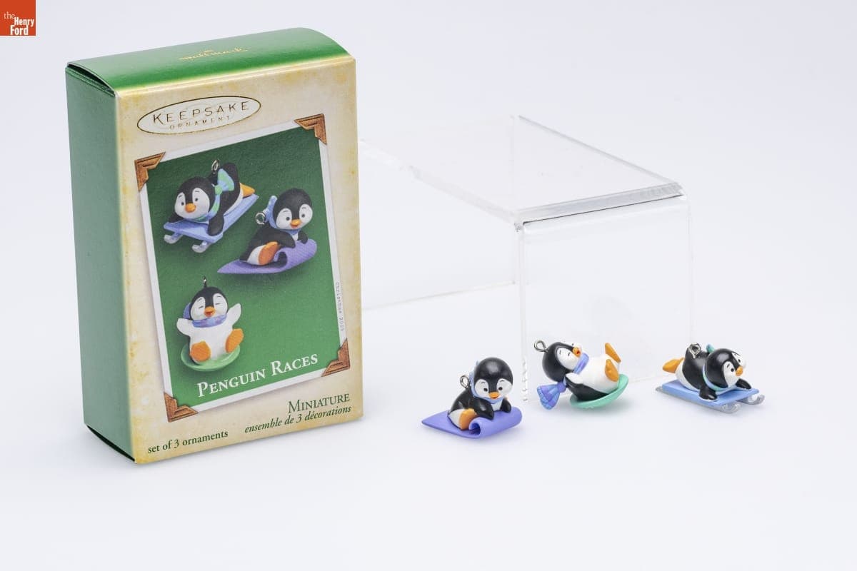 Hallmark "Penguin Races" Miniature Christmas Ornaments, 2005