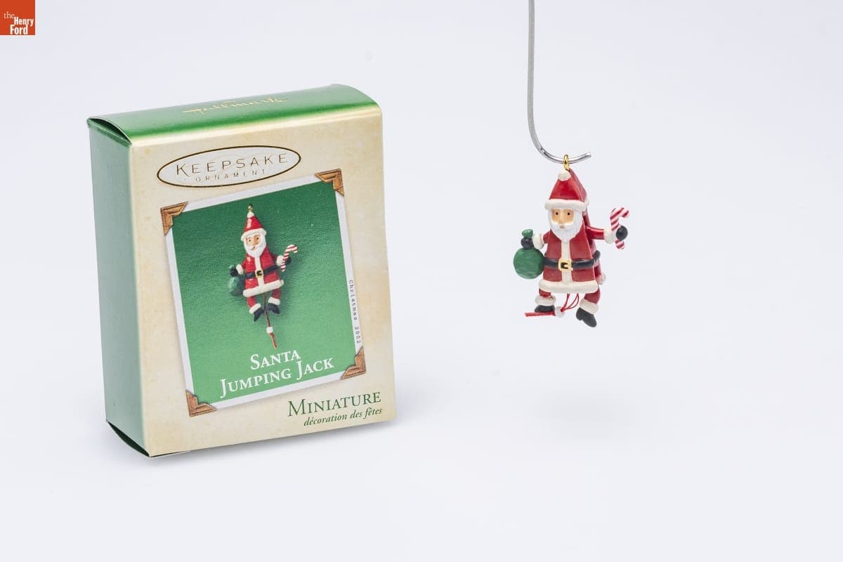 Hallmark "Santa Jumping Jack" Miniature Christmas Ornament, 2002