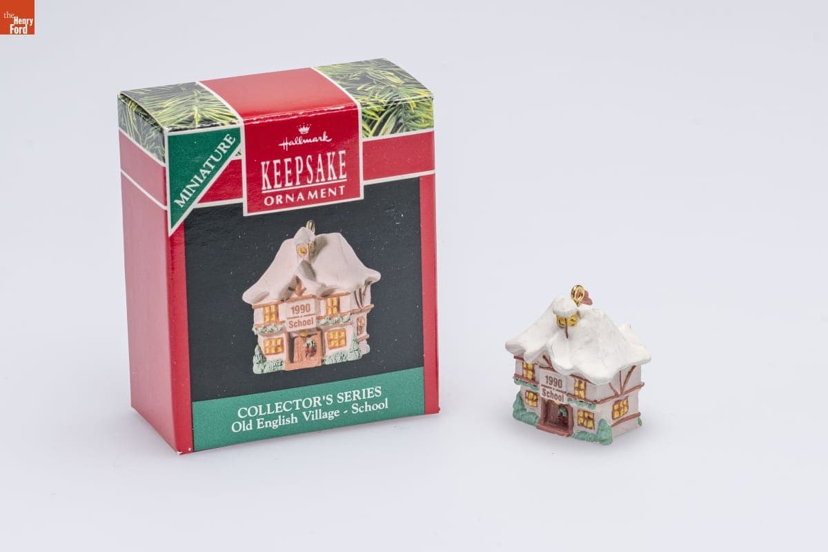Hallmark "Old English Village Series: School" Miniature Christmas Ornament, 1990