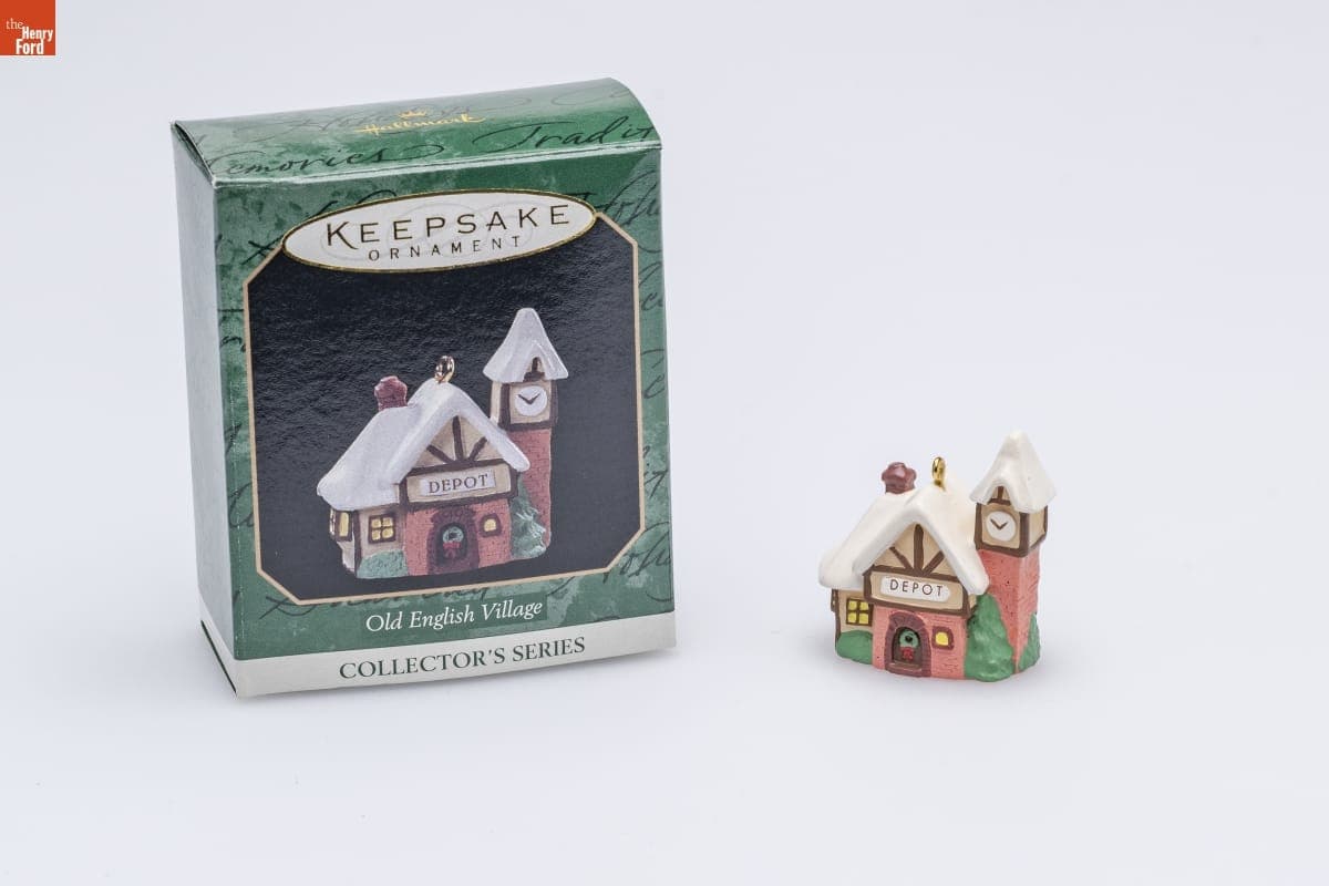 Hallmark "Old English Village Series: Village Depot" Miniature Christmas Ornament, 1997