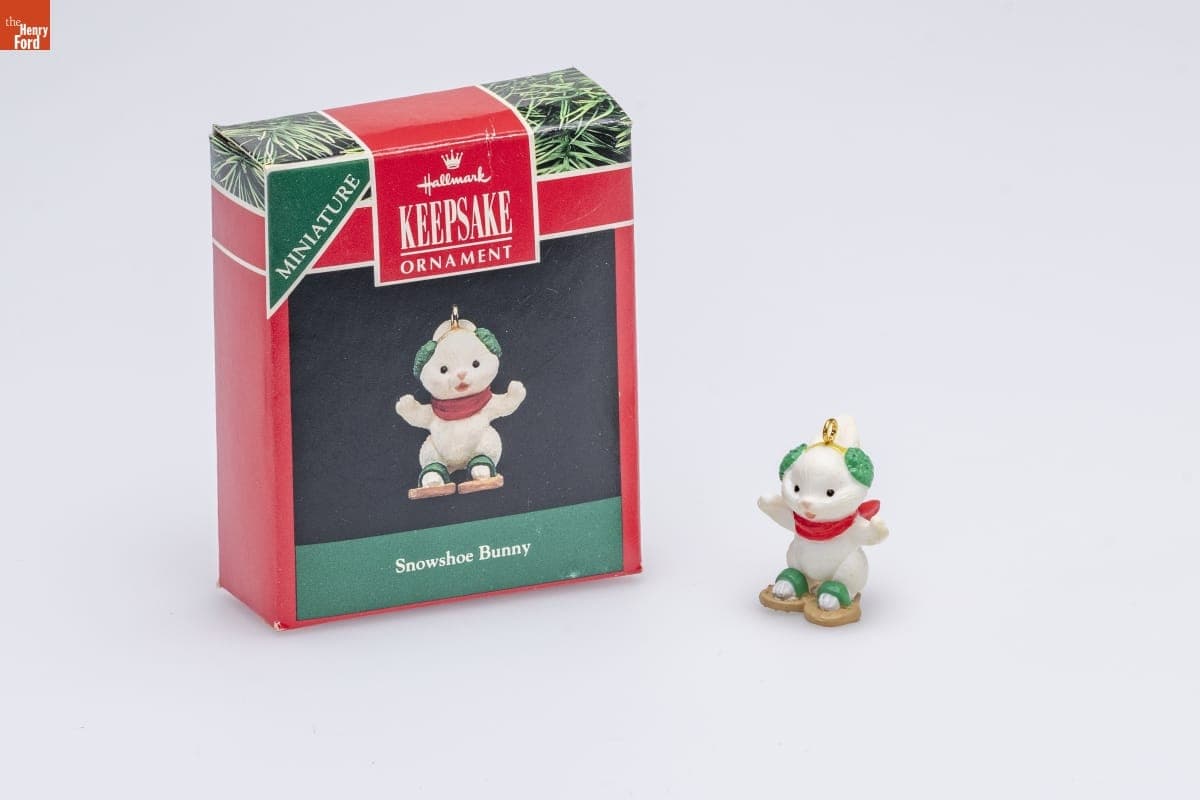 Hallmark "Snowshoe Bunny" Miniature Christmas Ornament, 1992