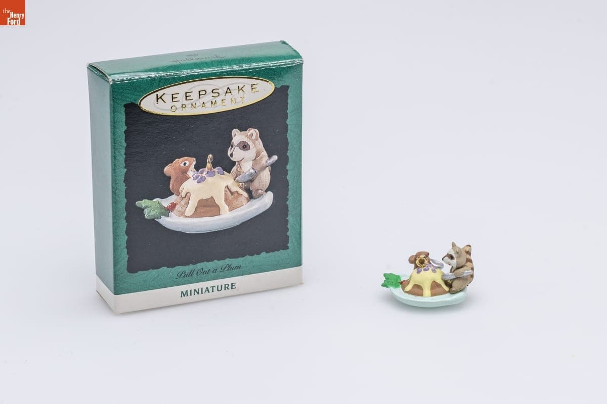 Hallmark "Pull Out a Plum" Miniature Christmas Ornament, 1993