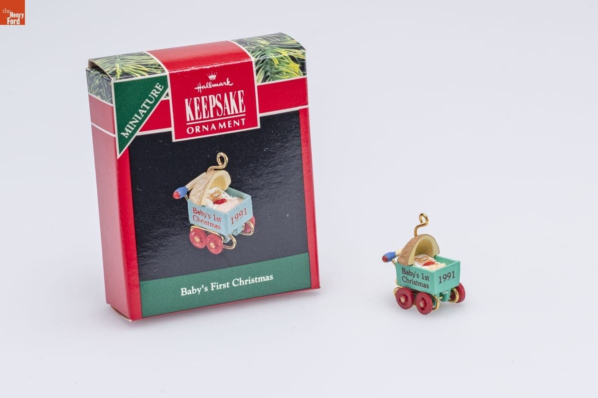 Hallmark "Baby's First Christmas" Miniature Christmas Ornament, 1991