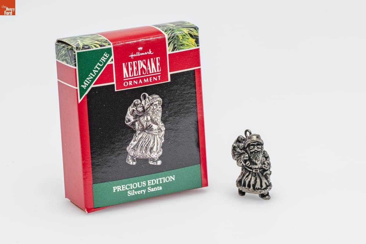 Hallmark "Silvery Santa" Miniature Christmas Ornament, 1991